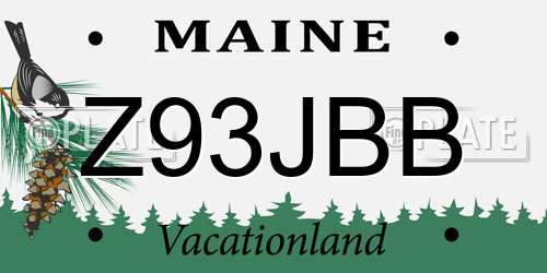 Z93JBB Maine License Plate