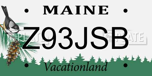 Z93JSB Maine License Plate