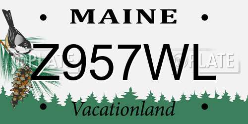 Z957WL Maine License Plate