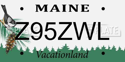 Z95ZWL Maine License Plate