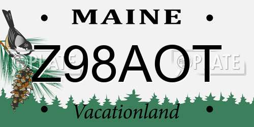 Z98AOT Maine License Plate