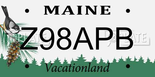 Z98APB Maine License Plate
