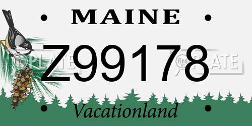 Z99178 Maine License Plate