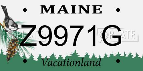 Z9971G Maine License Plate