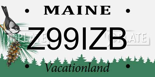 Z99IZB Maine License Plate
