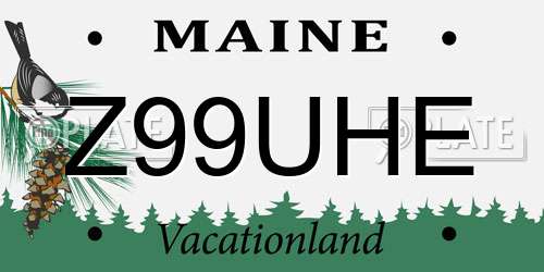 Z99UHE Maine License Plate