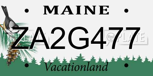 ZA2G477 Maine License Plate