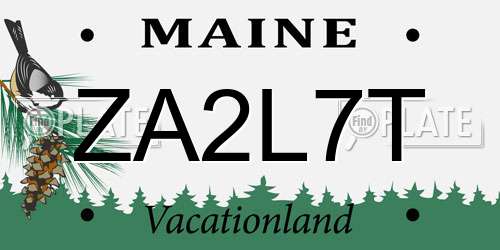 ZA2L7T Maine License Plate