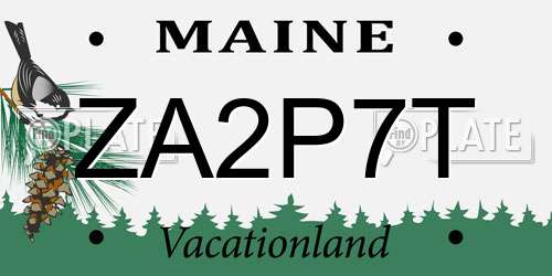 ZA2P7T Maine License Plate
