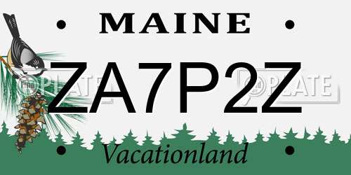 ZA7P2Z Maine License Plate