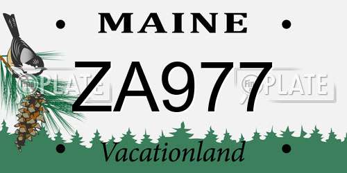 ZA977 Maine License Plate