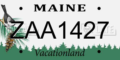 ZAA1427 Maine License Plate