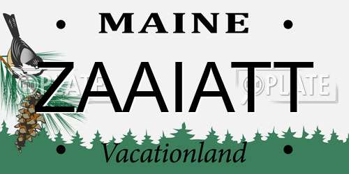 ZAAIATT Maine License Plate