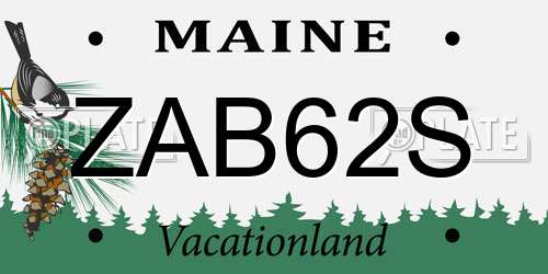 ZAB62S Maine License Plate