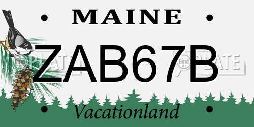 ZAB67B Maine License Plate