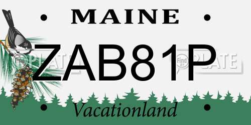 ZAB81P Maine License Plate
