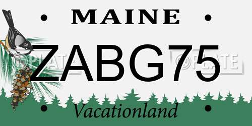 ZABG75 Maine License Plate