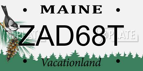 ZAD68T Maine License Plate