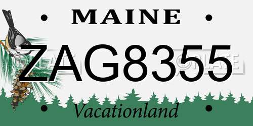 ZAG8355 Maine License Plate
