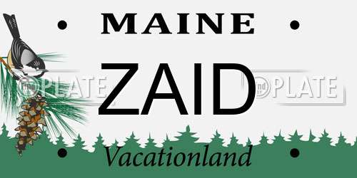 ZAID Maine License Plate