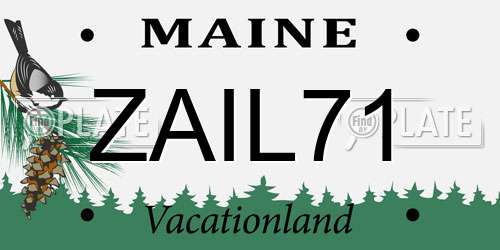 ZAIL71 Maine License Plate