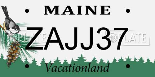 ZAJJ37 Maine License Plate