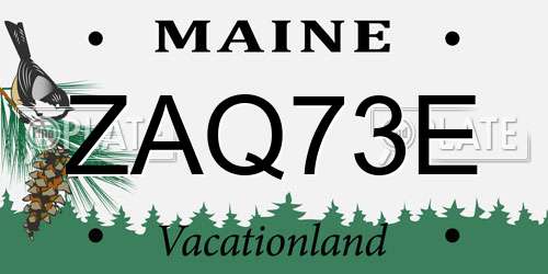 ZAQ73E Maine License Plate