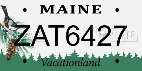 ZAT6427 Maine License Plate