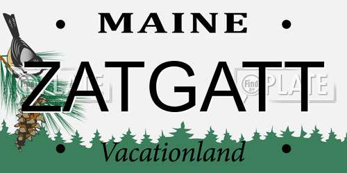 ZATGATT Maine License Plate