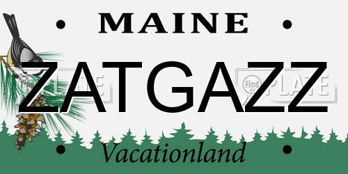 ZATGAZZ Maine License Plate