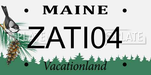 ZATI04 Maine License Plate