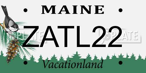 ZATL22 Maine License Plate