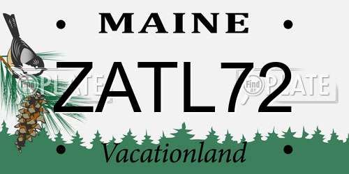 ZATL72 Maine License Plate