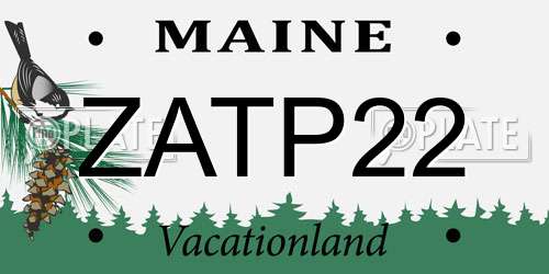 ZATP22 Maine License Plate