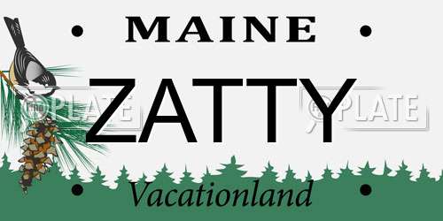 ZATTY Maine License Plate