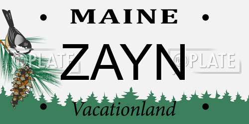 ZAYN Maine License Plate