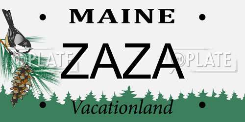 ZAZA Maine License Plate