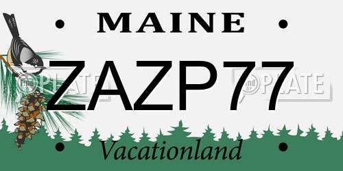 ZAZP77 Maine License Plate
