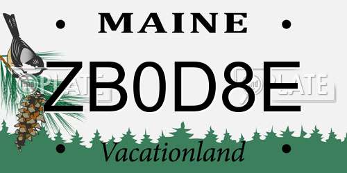 ZB0D8E Maine License Plate