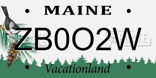 ZB0O2W Maine License Plate