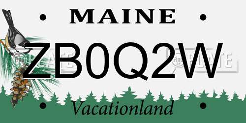 ZB0Q2W Maine License Plate
