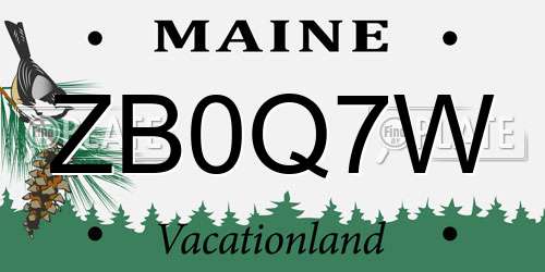 ZB0Q7W Maine License Plate