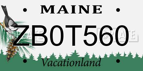ZB0T560 Maine License Plate