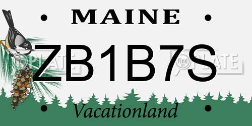 ZB1B7S Maine License Plate