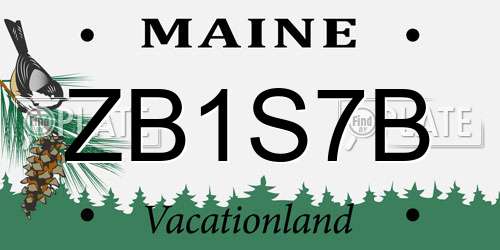 ZB1S7B Maine License Plate