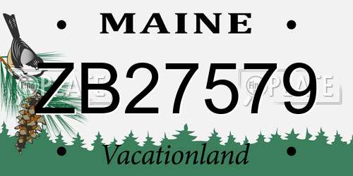 ZB27579 Maine License Plate
