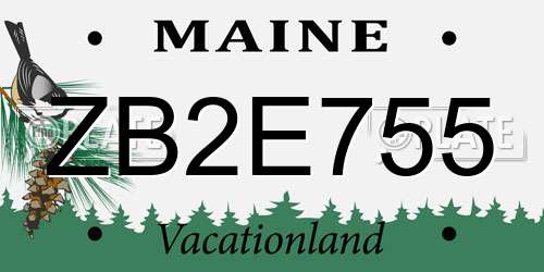 ZB2E755 Maine License Plate