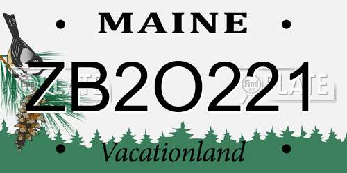 ZB2O221 Maine License Plate