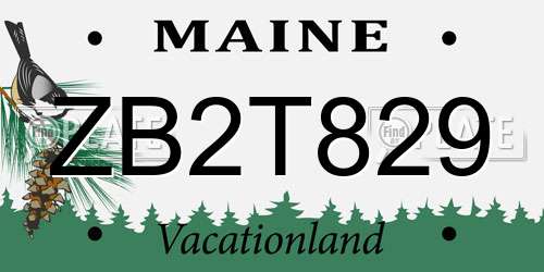 ZB2T829 Maine License Plate
