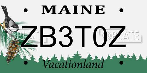 ZB3T0Z Maine License Plate